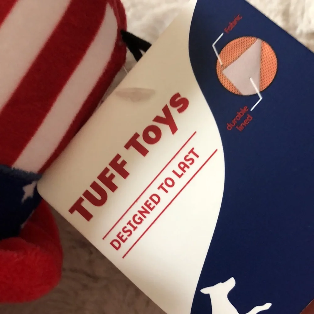 Red & White Striped Patriotic Dachshund Dog Plush Toy for Pets